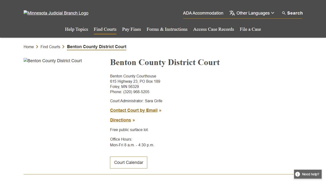 Benton County District Court
