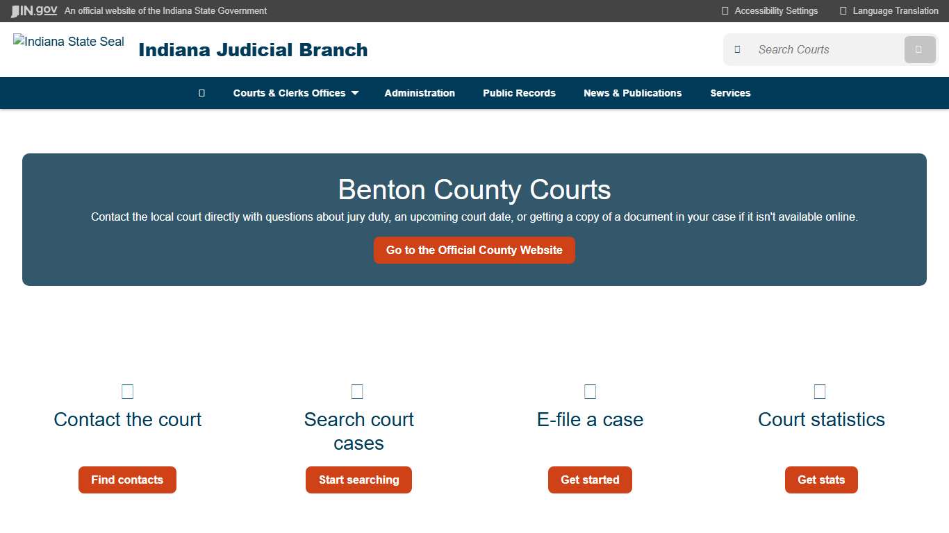 Indiana Judicial Branch: Benton County