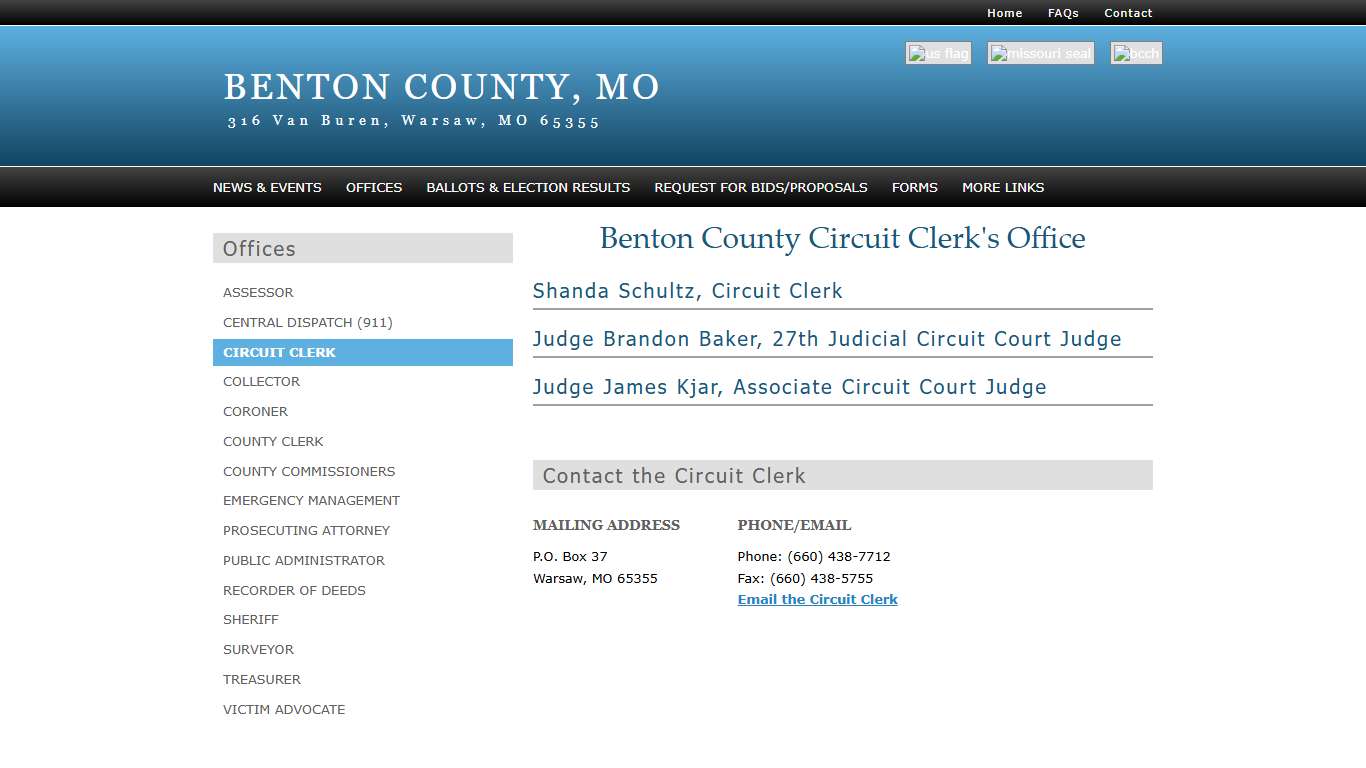 BENTON COUNTY, MO - Circuit Clerk